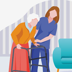 Care worker with elderly woman